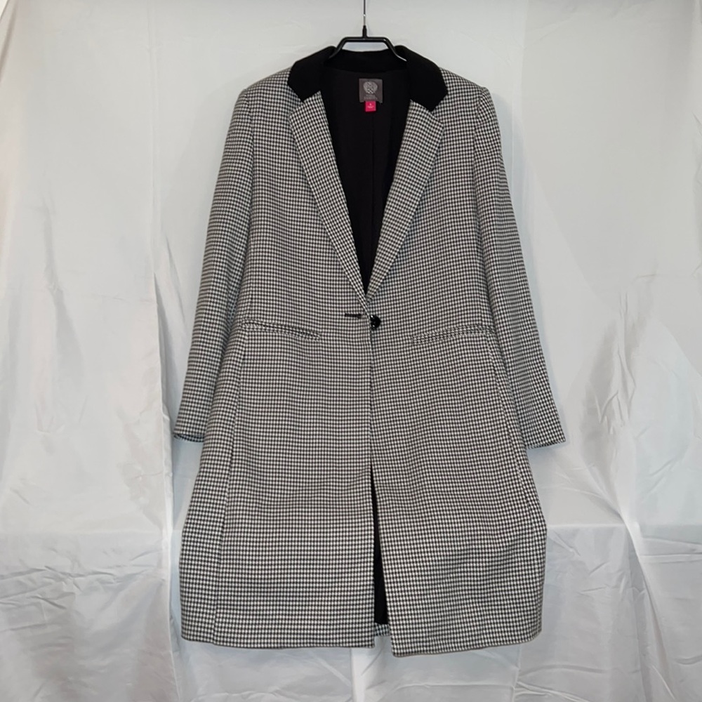 Vince Camuto houndstooth long coat